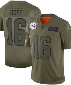 Jared Goff Los Angeles Rams Nike Youth 2019 Salute To Service Game Jersey - Olive