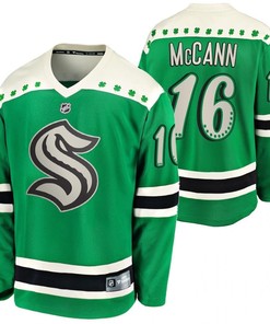 Jared McCann Seattle Kraken 2022 St. Patrick Green 16 Jersey Jersey