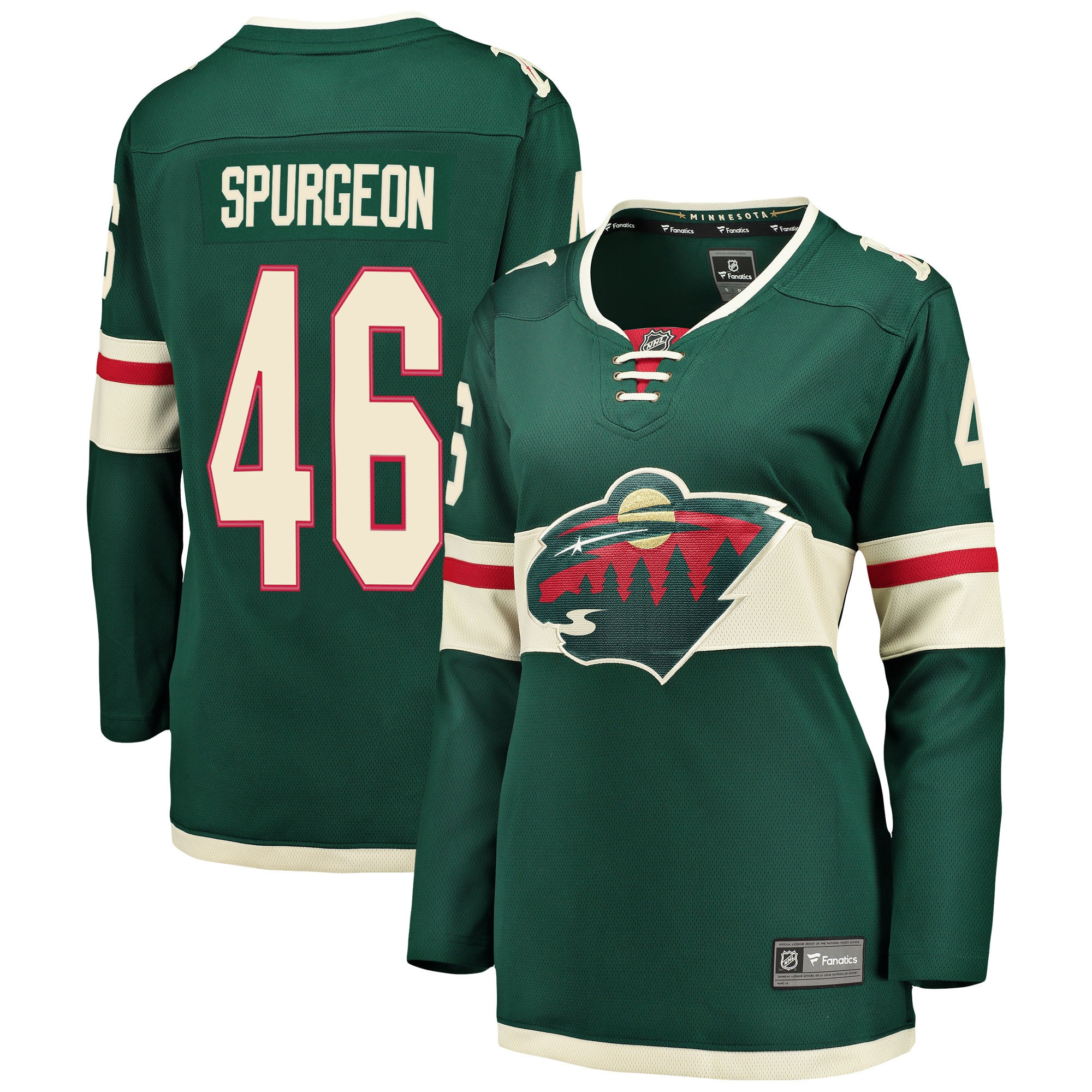 Jared Spurgeon Minnesota Wild Fanatics Branded Womens Breakaway Player Jersey - Green Nhl