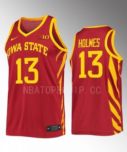 Jaren Holmes 13 Iowa State Cyclones Cardinal Jersey 2022-23 College Basketball
