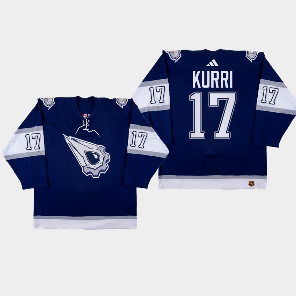 Jari Kurri 17 Edmonton Oilers 2022-23 Reverse Retro 2.0 Navy Jersey