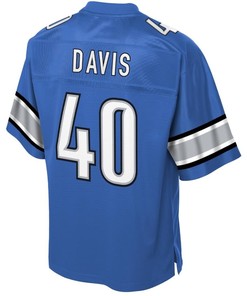 Jarrad Davis Detroit Lions Nfl Pro Line Historic Logo Player Jersey - Blue