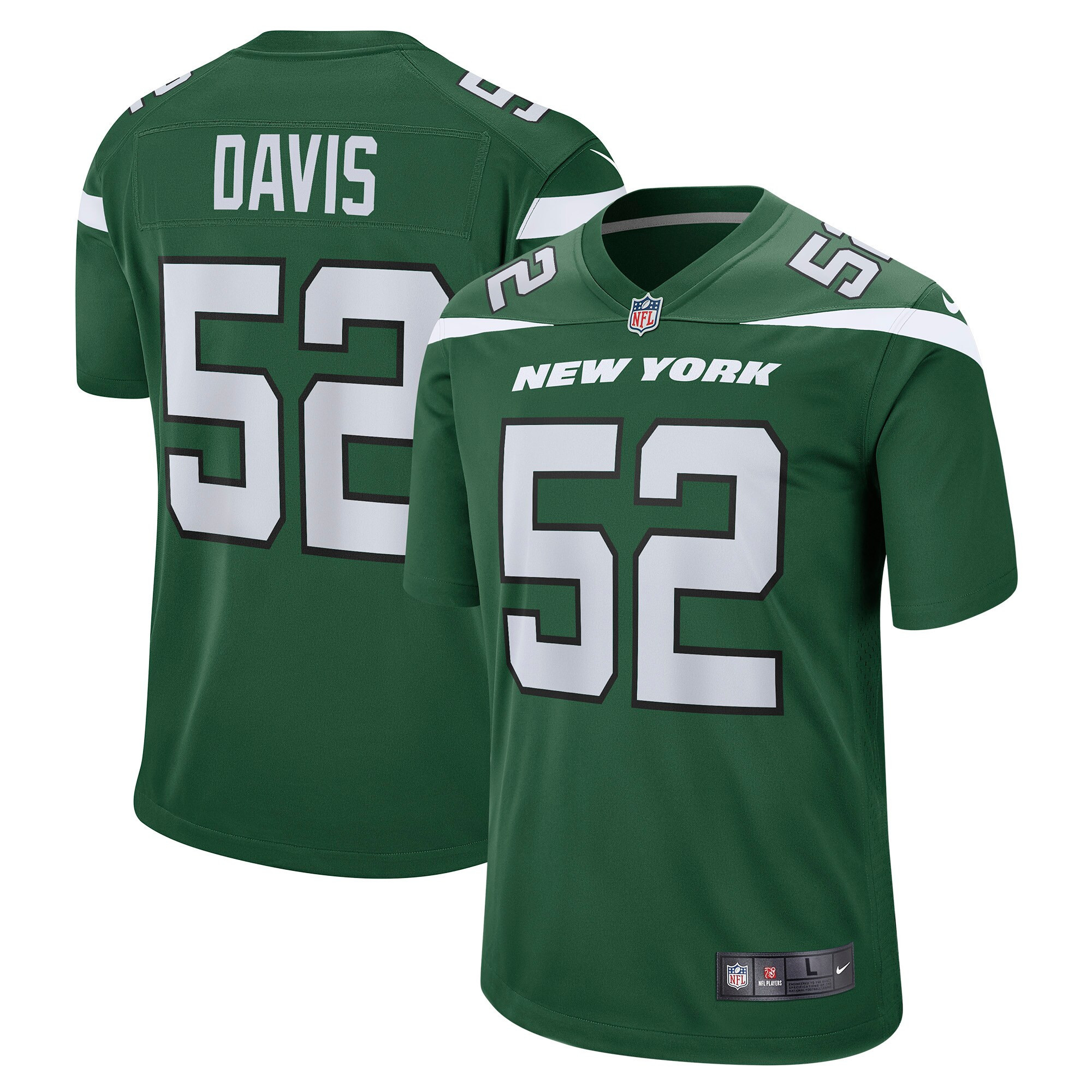 Jarrad Davis New York Jets Game Jersey - Gotham Green Nfl