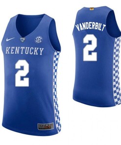 Jarred Vanderbilt 2 Kentucky Wildcats Elite Basketball Home Men Jersey - Blue