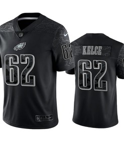 Jason Kelce 62 Philadelphia Eagles Black Reflective Limited Jersey - Men