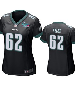 Jason Kelce 62 Philadelphia Eagles Super Bowl LVII Black Game Jersey - Women