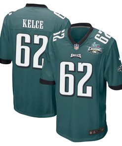 Jason Kelce 62 Philadelphia Eagles Super Bowl LVII Champions 2 Stars Men Game Jersey - Midnight Green