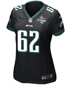 Jason Kelce 62 Philadelphia Eagles Super Bowl LVII Champions 2 Stars Women Game Jersey - Black