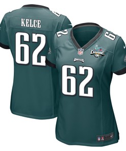 Jason Kelce 62 Philadelphia Eagles Super Bowl LVII Champions 2 Stars Women Game Jersey - Midnight Green