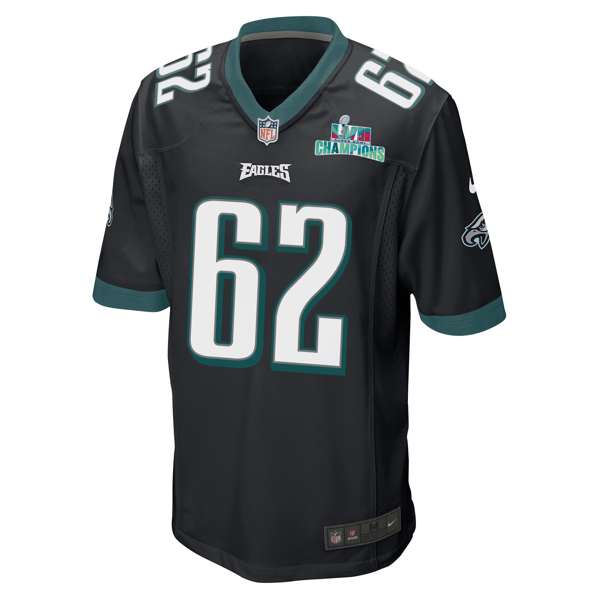 Jason Kelce 62 Philadelphia Eagles Super Bowl LVII Champions Men Game Jersey - Black