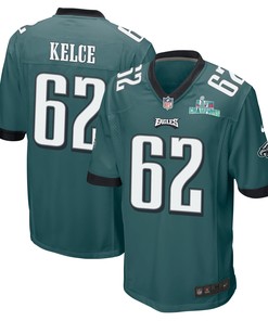 Jason Kelce 62 Philadelphia Eagles Super Bowl LVII Champions Men Game Jersey - Midnight Green