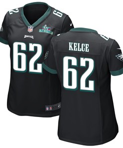 Jason Kelce 62 Philadelphia Eagles Super Bowl LVII Champions Women Game Jersey - Black