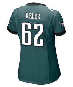 Jason Kelce 62 Philadelphia Eagles Super Bowl LVII Champions Women Game Jersey - Midnight Green