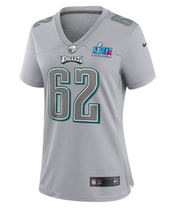 Jason Kelce 62 Philadelphia Eagles Women Super Bowl LVII Patch Atmosphere Fashion Game Jersey - Gray