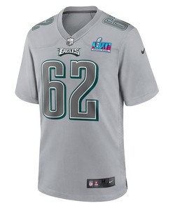 Jason Kelce 62 Philadelphia Eagles Youth Super Bowl LVII Patch Atmosphere Fashion Game Jersey - Gray