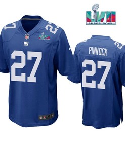 Jason Pinnock 27 New York Giants Super Bowl LVII Super Bowl LVII Royal Men Game Jersey