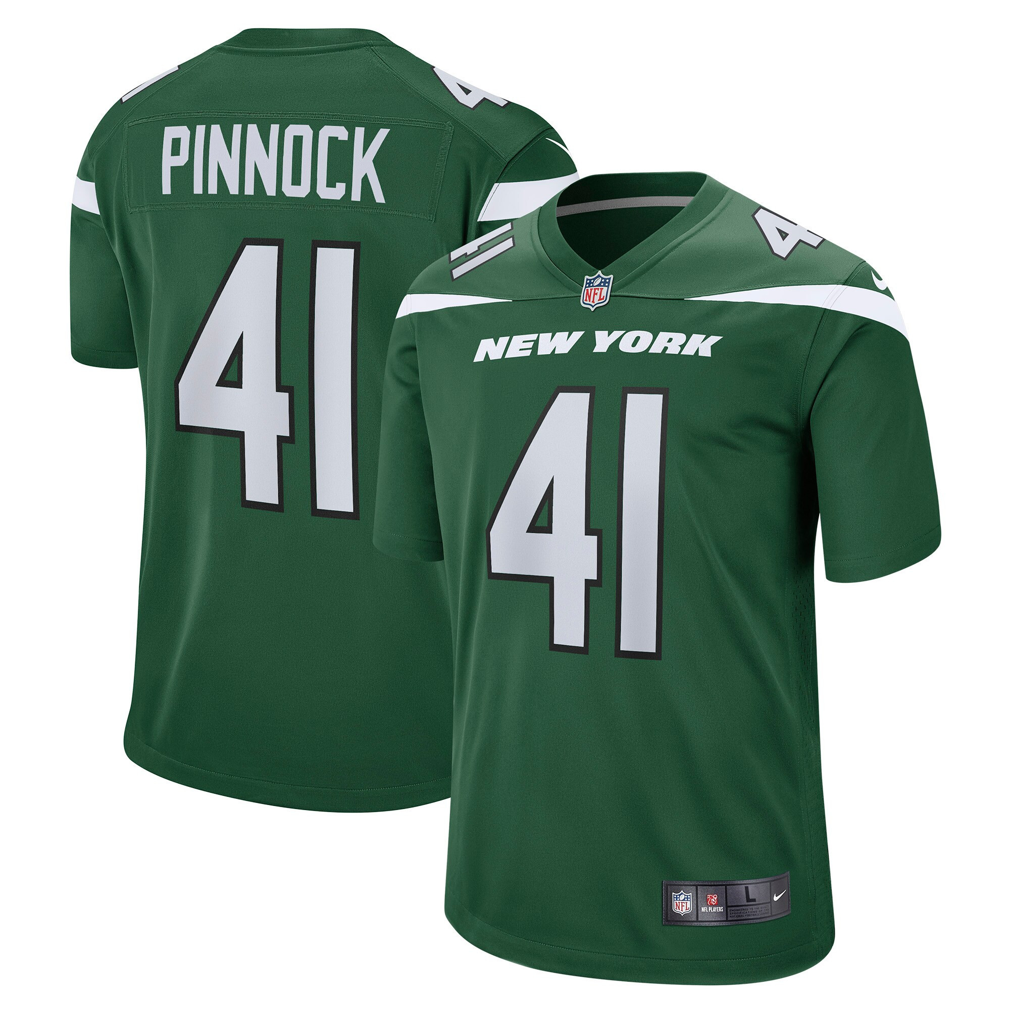 Jason Pinnock New York Jets Game Jersey - Gotham Green Nfl