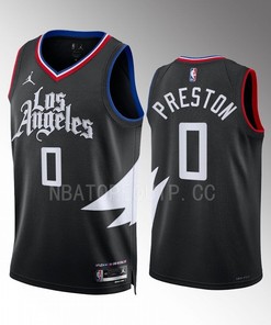 Jason Preston 0 Los Angeles Clippers Black Statement Edition 2022-23 Jersey Swingman