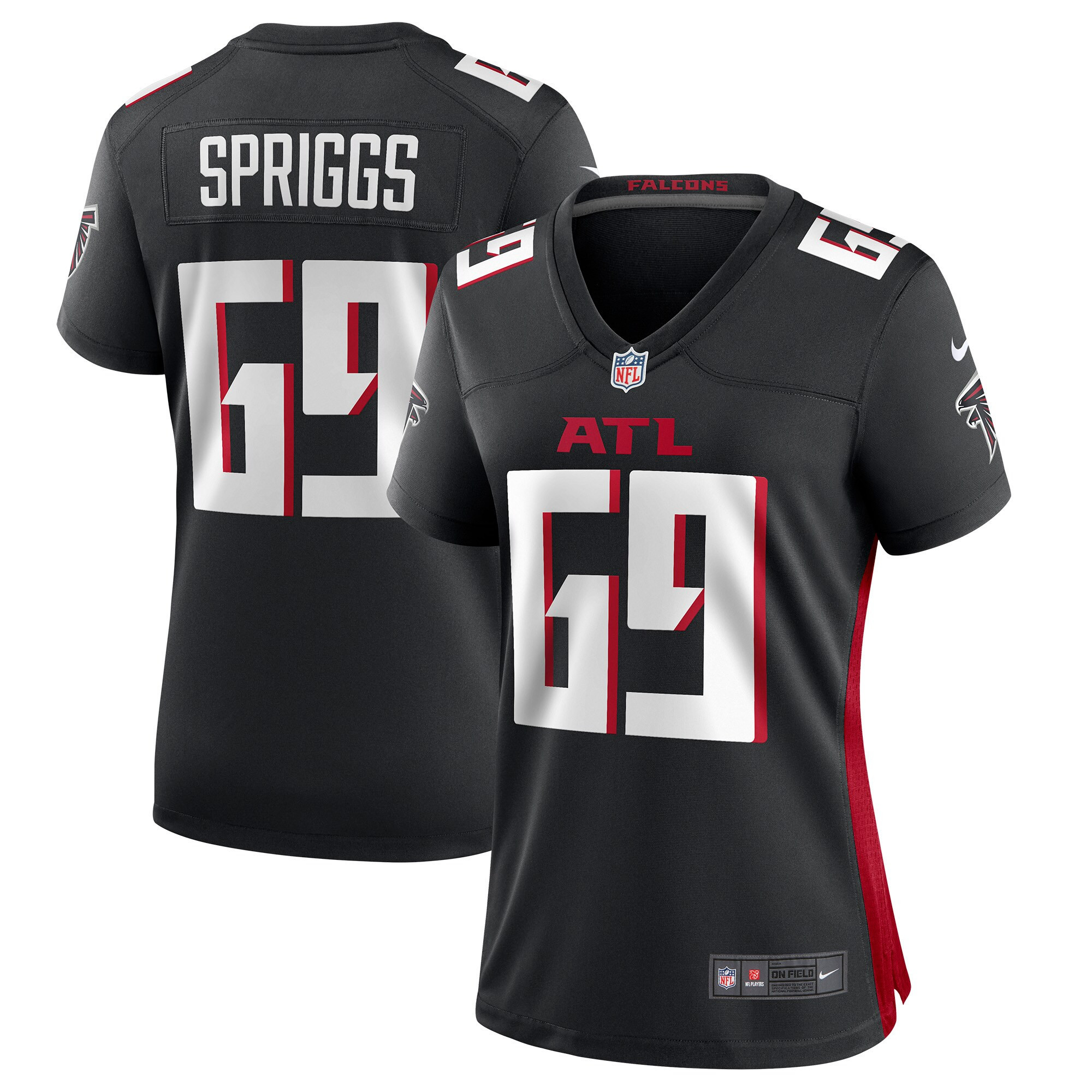 Jason Spriggs Atlanta Falcons Womens Game Jersey - Black Nfl