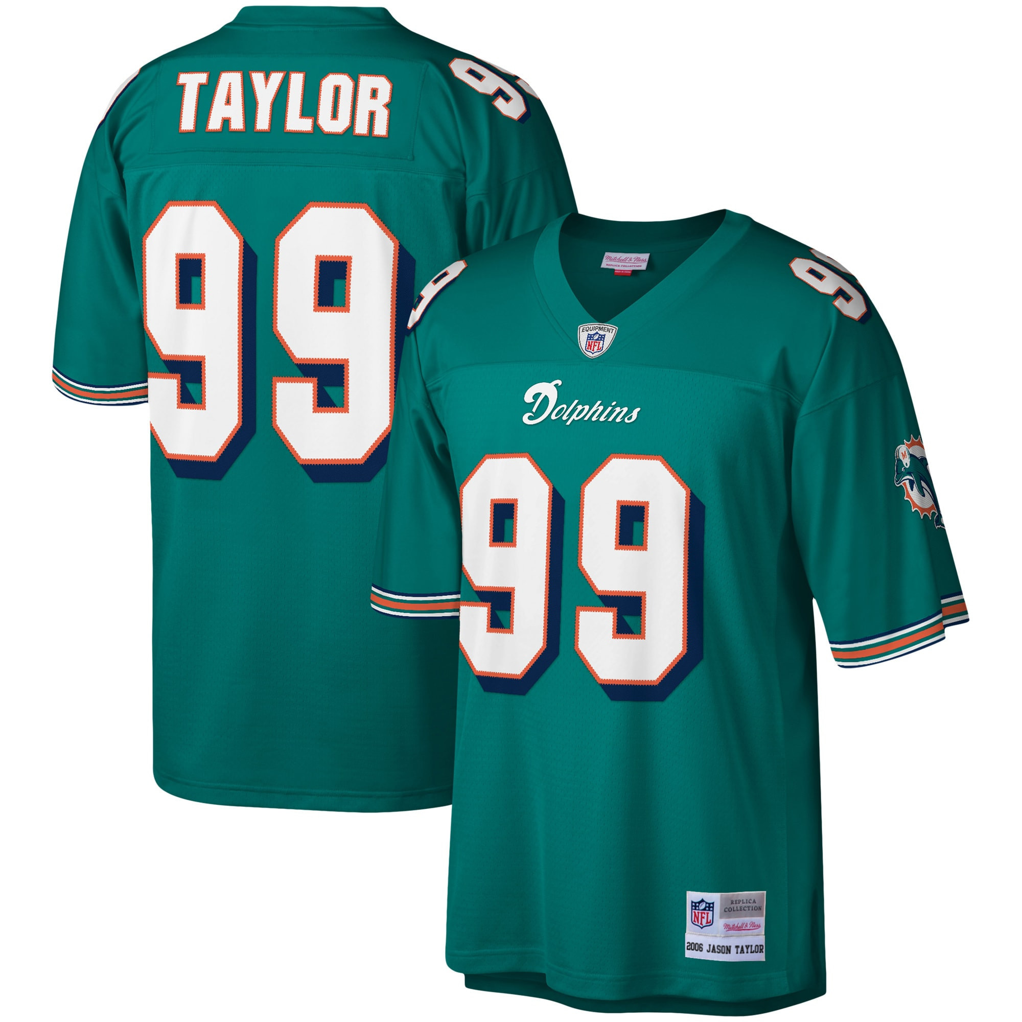 Jason Taylor Miami Dolphins Mitchell & Ness 2006 Legacy Replica Jersey - Aqua Nfl