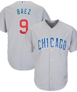 Javier Baez Chicago Cubs Away Cool Base Player Jersey - Gray