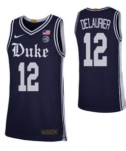 Javin DeLaurier 12 Duke Blue Devils Elite Basketball Men Jersey - Navy