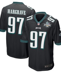 Javon Hargrave 97 Philadelphia Eagles Super Bowl LVII Champions 2 Stars Men Game Jersey - Black