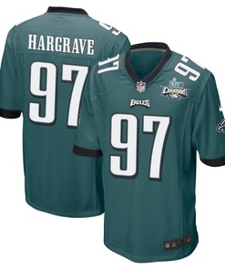 Javon Hargrave 97 Philadelphia Eagles Super Bowl LVII Champions 2 Stars Men Game Jersey - Midnight Green
