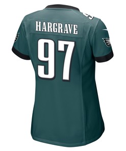 Javon Hargrave 97 Philadelphia Eagles Super Bowl LVII Champions 2 Stars Women Game Jersey - Midnight Green