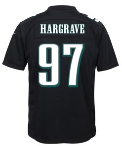 Javon Hargrave 97 Philadelphia Eagles Super Bowl LVII Champions 2 Stars Youth Game Jersey - Black