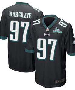 Javon Hargrave 97 Philadelphia Eagles Super Bowl LVII Champions Men Game Jersey - Black