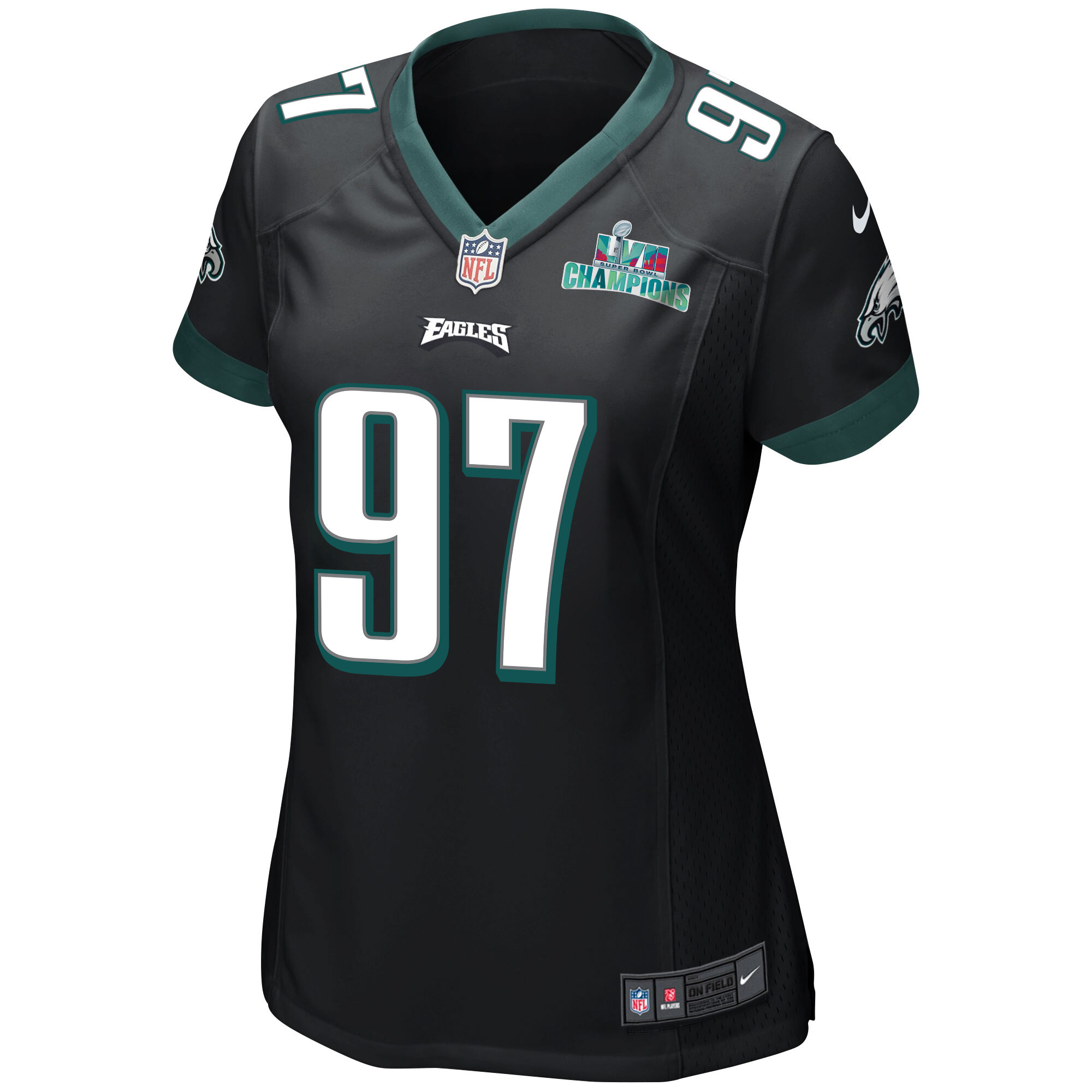 Javon Hargrave 97 Philadelphia Eagles Super Bowl LVII Champions Women Game Jersey - Black