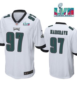 Javon Hargrave 97 Philadelphia Eagles Super Bowl LVII Game Player Men Jersey - White