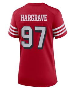 Javon Hargrave 97 San Francisco 49ers Women Alternate Game Jersey - Scarlet