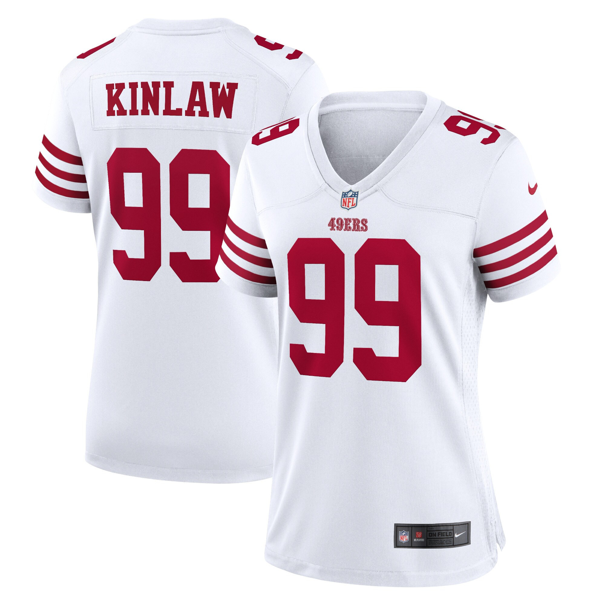 Javon Kinlaw San Francisco 49ers Womens Player Game Jersey - White Nfl