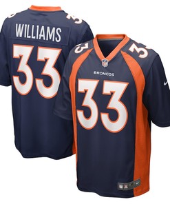 Javonte Williams 33 Denver Broncos Home Game Player Jersey - Navy