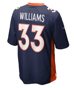 Javonte Williams 33 Denver Broncos Home Game Player Jersey - Navy