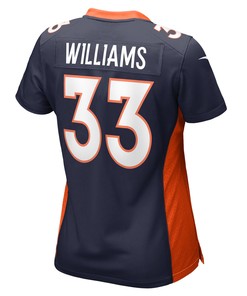 Javonte Williams 33 Denver Broncos Women's Home Game Jersey - Navy