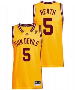 Jay Heath 5 Arizona State Sun Devils 2022 Reverse Retro College Basketball Men Jersey - Gold