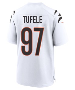 Jay Tufele 97 Cincinnati Bengals Super Bowl LVII Champions Men Game Jersey - White