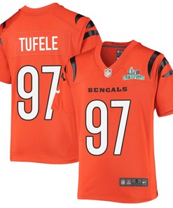 Jay Tufele 97 Cincinnati Bengals Super Bowl LVII Champions Youth Alternate Game Jersey - Black