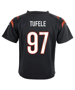Jay Tufele 97 Cincinnati Bengals Super Bowl LVII Champions Youth Game Jersey - Black