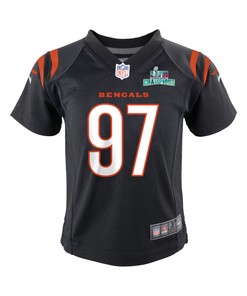 Jay Tufele 97 Cincinnati Bengals Super Bowl LVII Champions Youth Game Jersey - Black