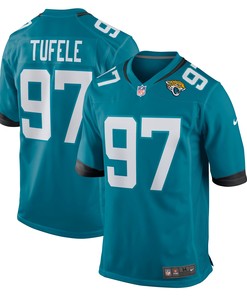 Jay Tufele Jacksonville Jaguars Game Jersey - Teal Nfl