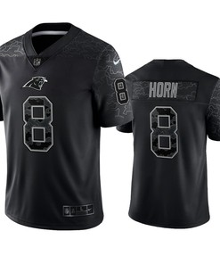 Jaycee Horn 8 Carolina Panthers Black Reflective Limited Jersey - Men