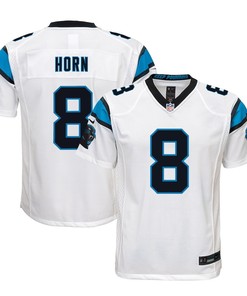 Jaycee Horn 8 Carolina Panthers Youth Game Jersey - White