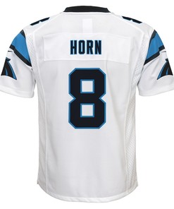 Jaycee Horn 8 Carolina Panthers Youth Game Jersey - White