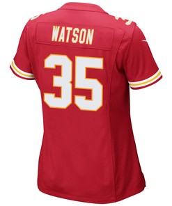 Jaylen Watson 35 Kansas City Chiefs Super Bowl LVII Champions 3 Stars Women Game Jersey - Red