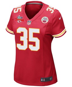 Jaylen Watson 35 Kansas City Chiefs Super Bowl LVII Champions 3 Stars Women Game Jersey - Red