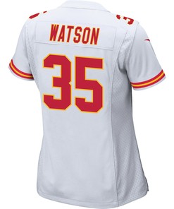 Jaylen Watson 35 Kansas City Chiefs Super Bowl LVII Champions 3 Stars Women Game Jersey - White